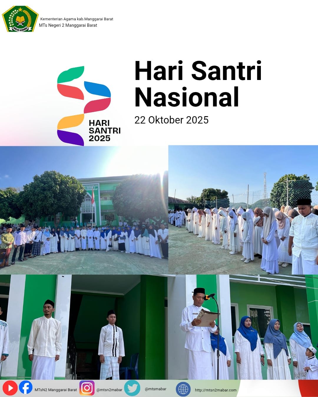 Momentum Hari Santri Nasional 2025 Diisi Dengan Upacara Dan Berpakaian Ala Santri di MTsN 2 Mabar