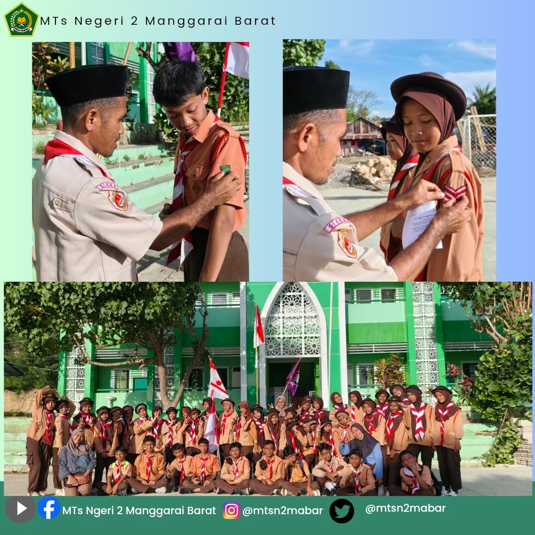 Gudep MTsN 2 Manggarai Barat Gelar Pelantikan Kenaikan Tingkat dan Penyematan TKK Pramuka Penggalang Tahun 2025
